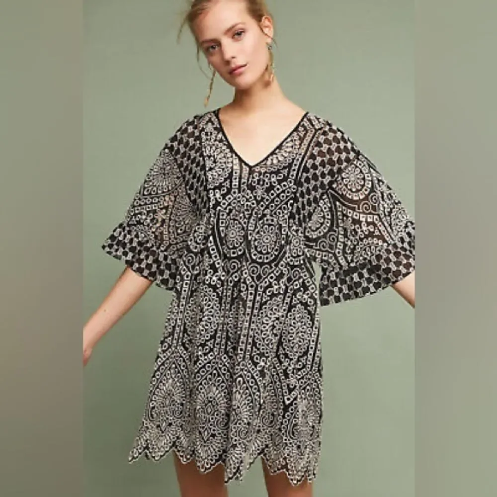 Akemi & Kin Anthropologie Size 2 Oversized Brooke Eyelet Dress - Picture 2 of 14